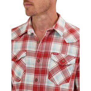 Wrangler Western Styling Cowboy Plaid Button-Up Shirt Men's Size Large